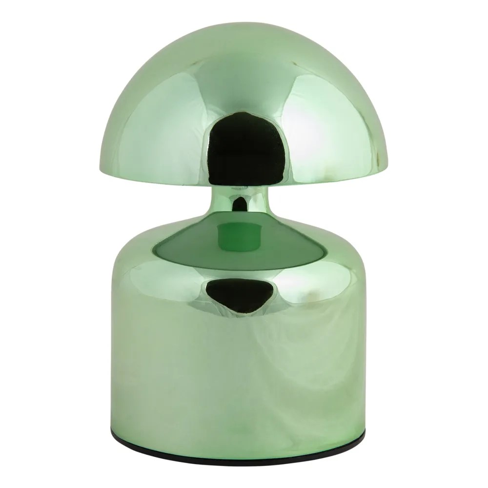 Noční lampička ve tvaru hřibu metalicky zelená