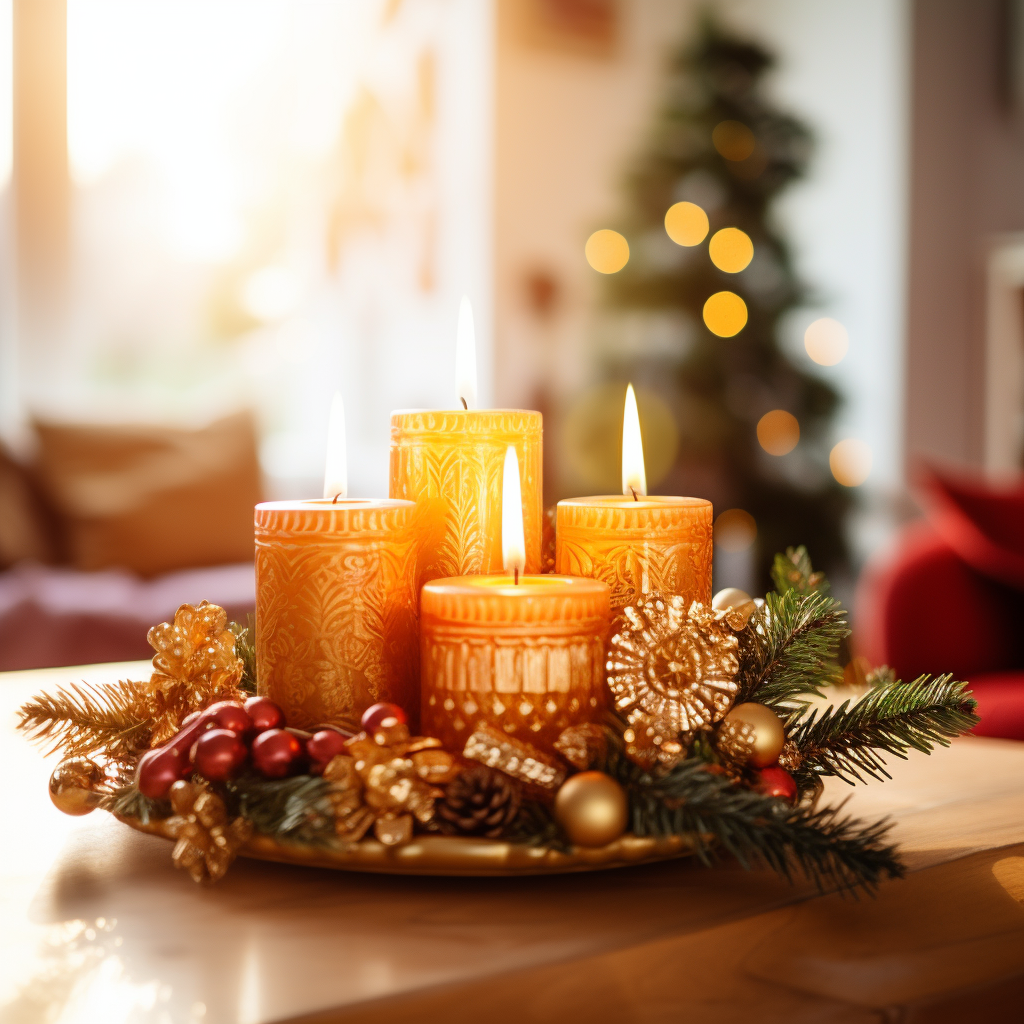 Adventní svíce s medovým voskem a teplou vůní