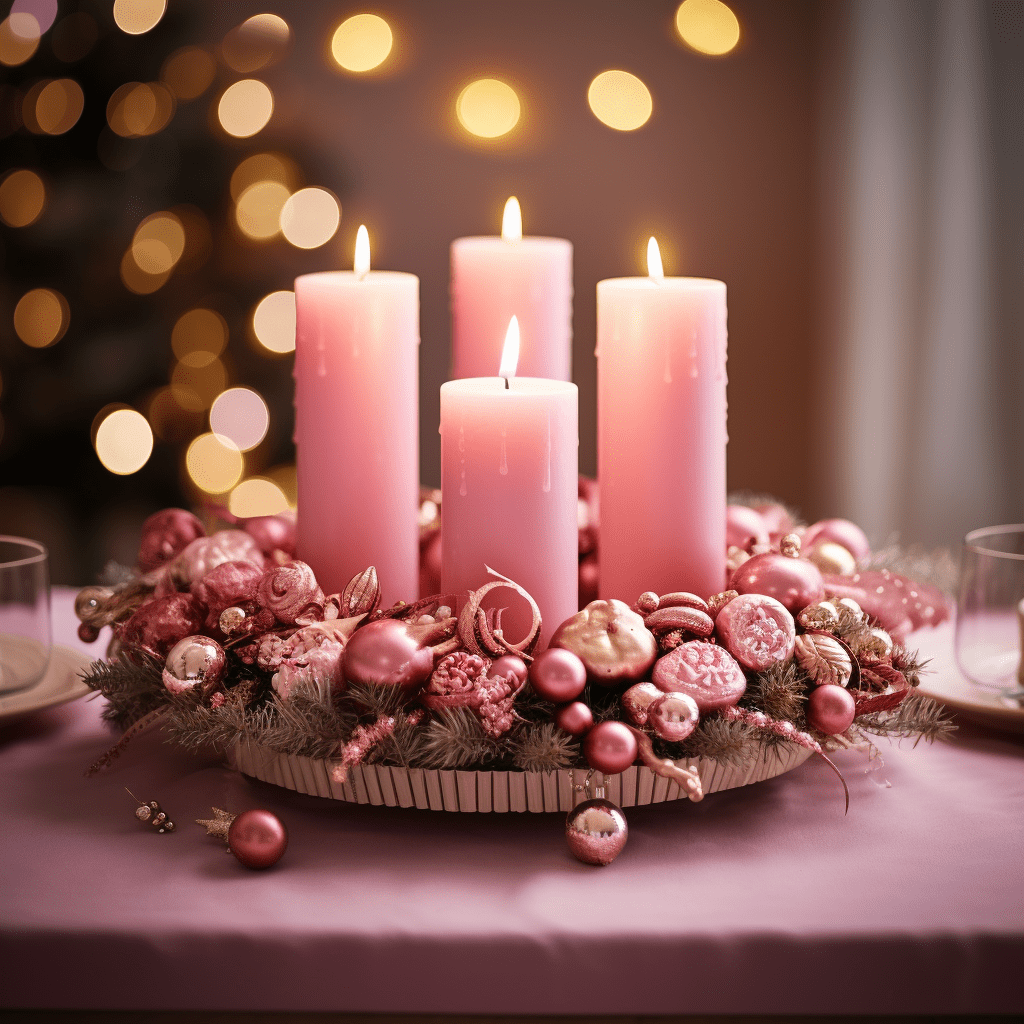 Elegantní růžový dámský adventní věnec