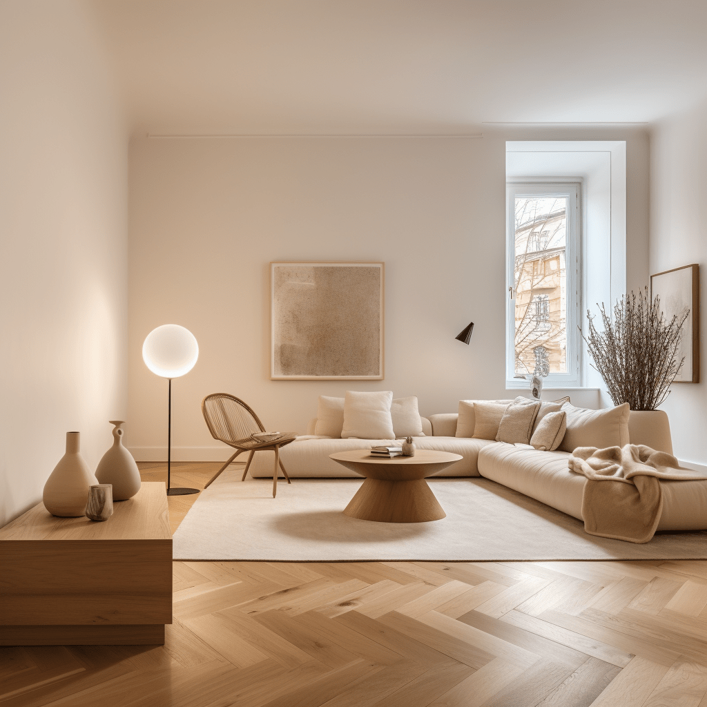 vinohradský byt s obývacím pokojem s dřevěnými parketami