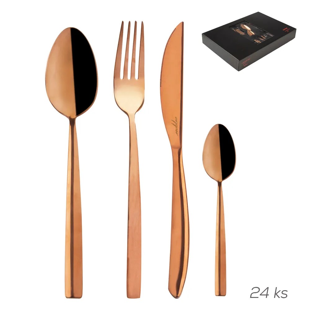 Měděný příbor sada 24 ks