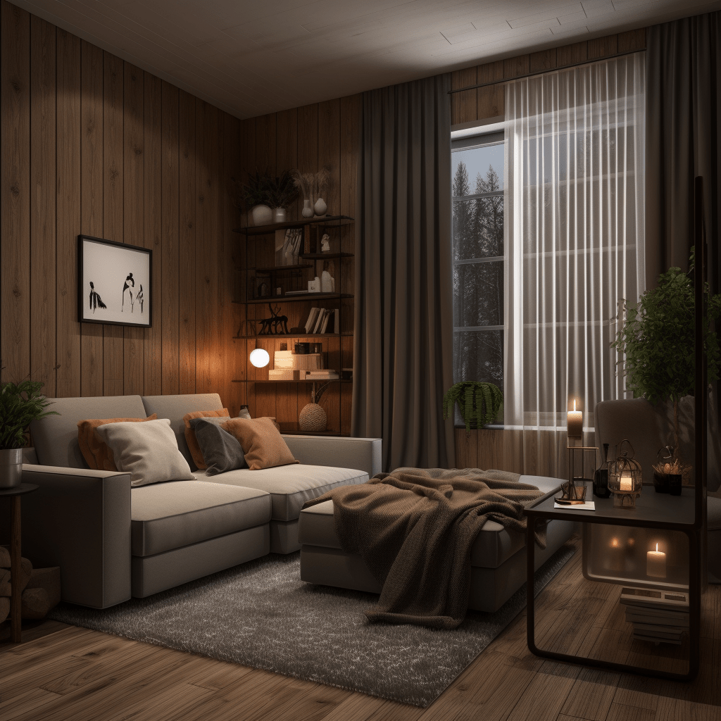 Moderní obývací pokoj s rozkládací pohovkou