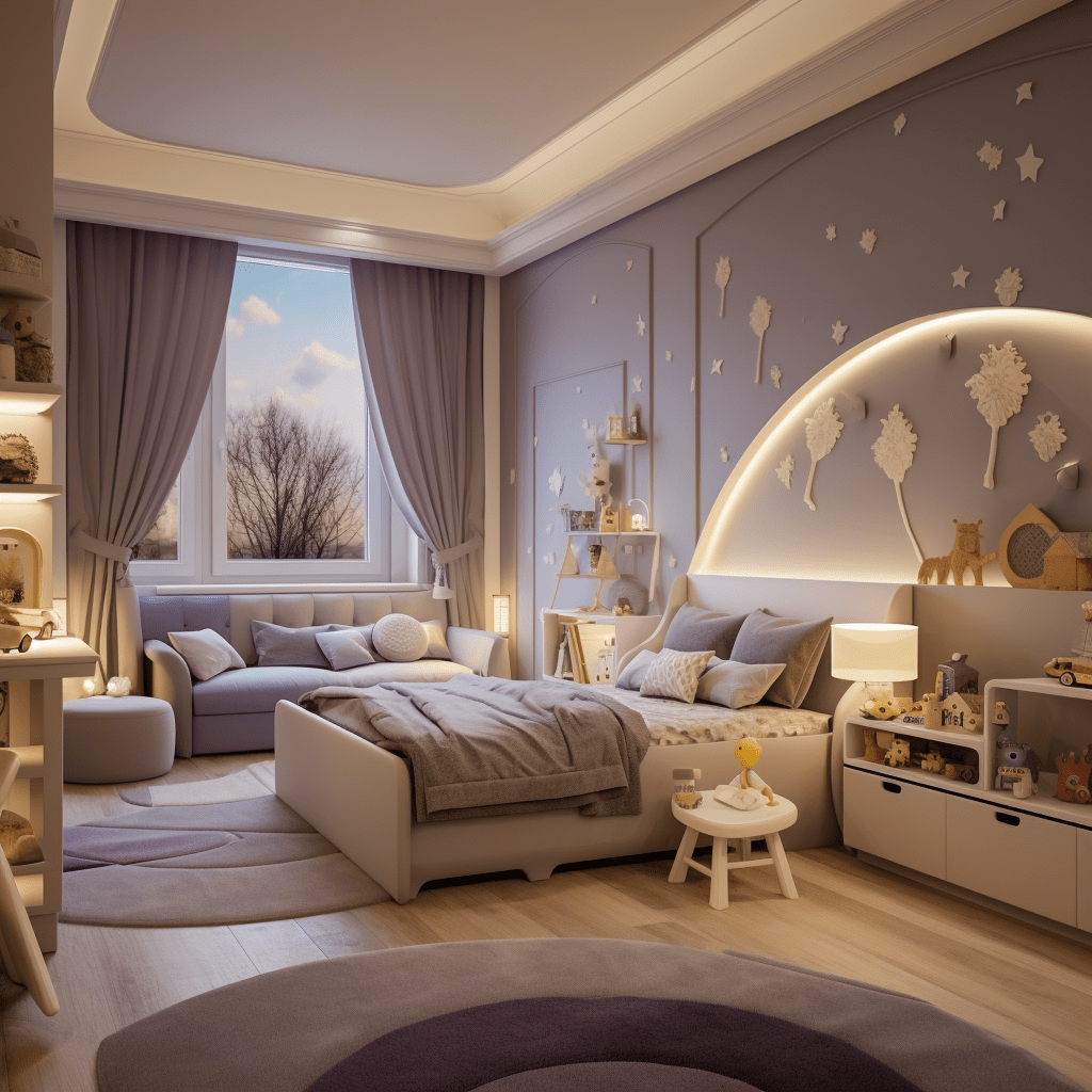 fialový dětský pokoj