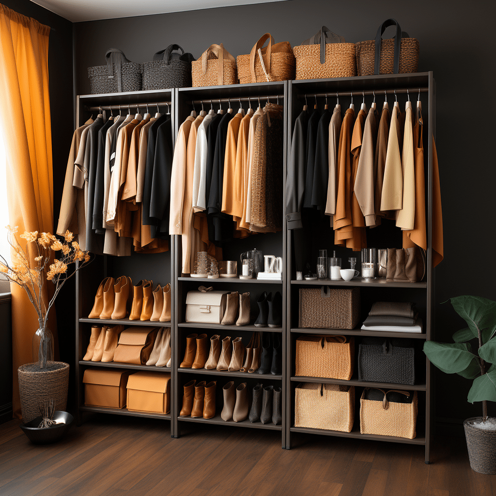 perfektně organizovaný šatník podle barev