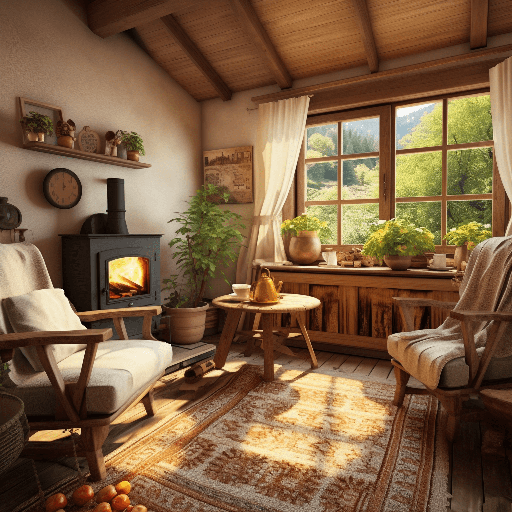 chata v zahrádkářském vesnickém stylu