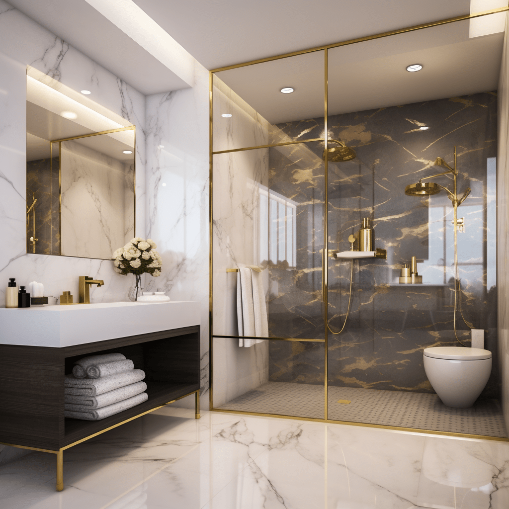 koupelna s mramorovými obklady