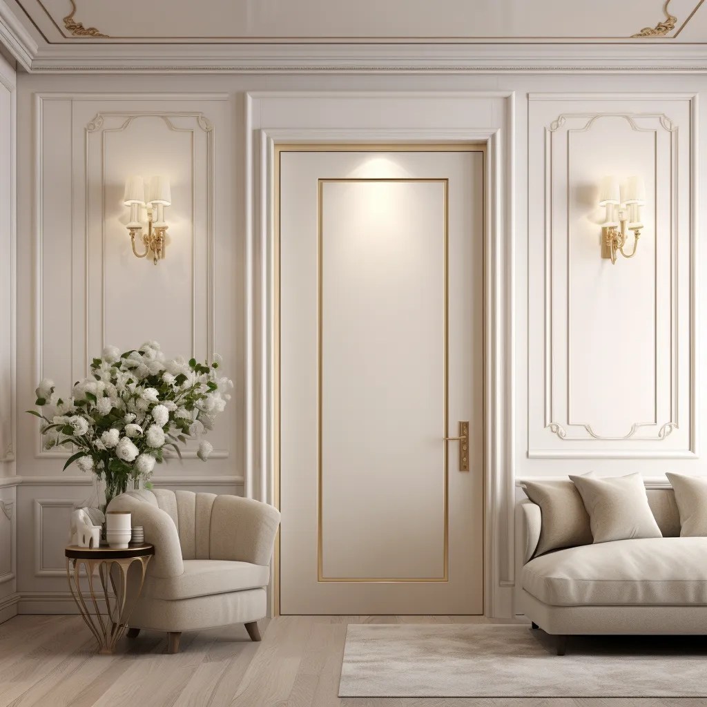 interiérové dveře bílé se zlatým pruhem inspirace