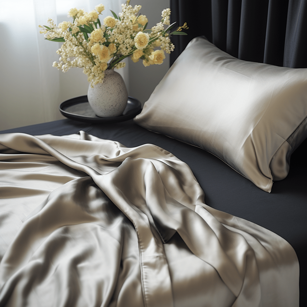 šedý hedvábný povlak