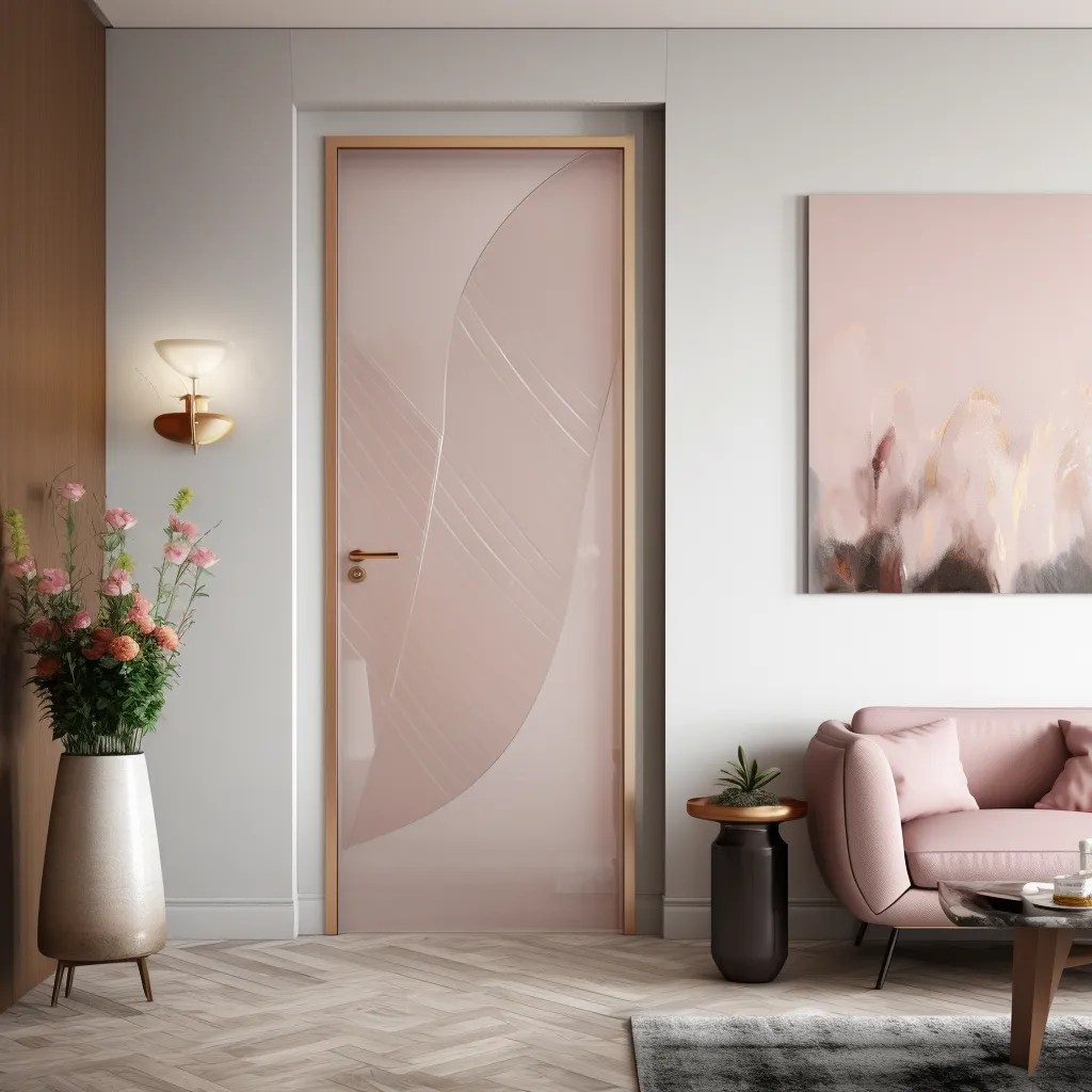 růžové bytové dveře