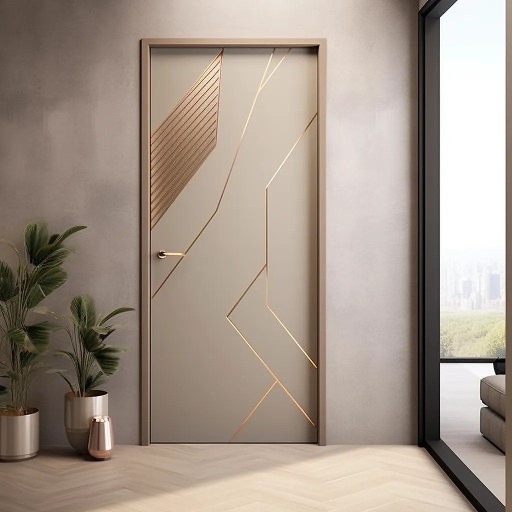 béžové dveře se zlatým zdobením